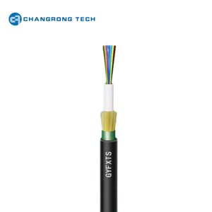 Cable de fibra óptica Uni-tubo de doble armadura CST de hilos de aramida GYFXTS 
