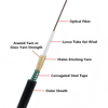 Cable de fribra óptica reforzado con hilo de vidrio blindado de cinta de acero Unitube de GYFXTS
