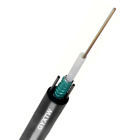 Cable de fribra óptica blindado de acero para exteriores de tubo central GYXTW 2-12core