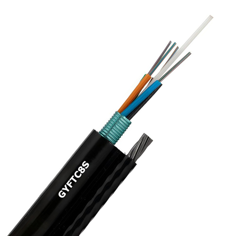 Cable de fibra aérea GYFTC8S Figura 8 con cinta de acero