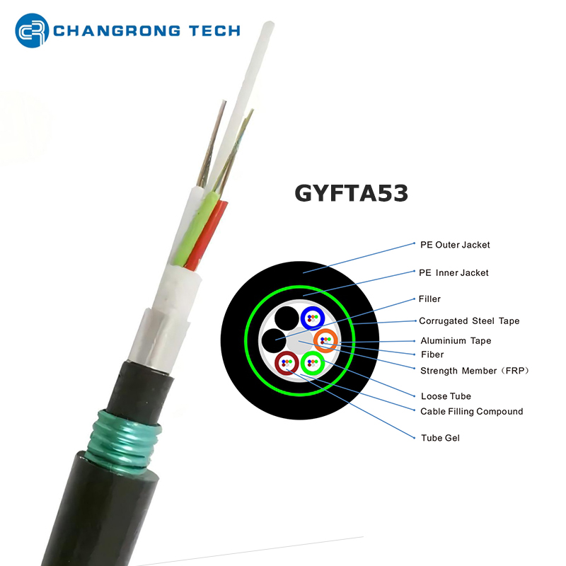 Gyfta53 Doble Armor Doble Jackets Direct Buried Optical Fiber Cable