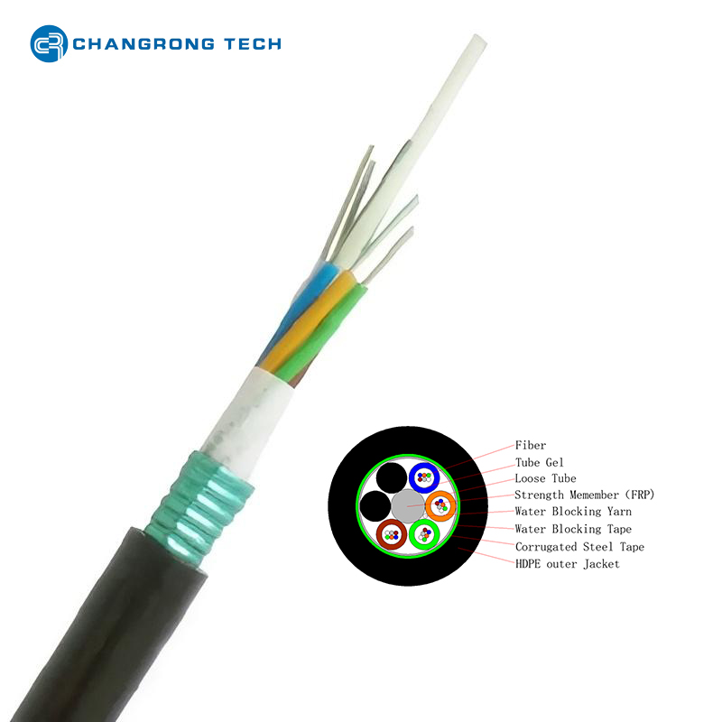 Cable de fibra óptica de fibra subterránea blindada CST de gyfts al aire libre