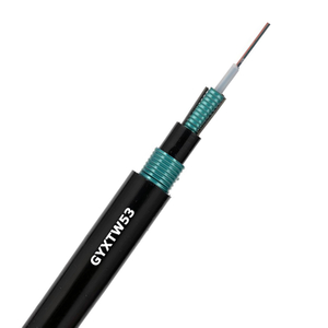 Cable de fibra óptica enterrado directo subterráneo blindado con cinta de acero doble Unitube central GYXTW53
