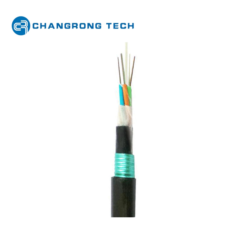 Cable de fibra óptica enterrado directamente de fuerza central blindado CST de doble chaqueta GYFTY53-96FO FRP