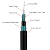 Cable de fibra óptica enterrado directo subterráneo blindado con cinta de acero doble Unitube central GYXTW53