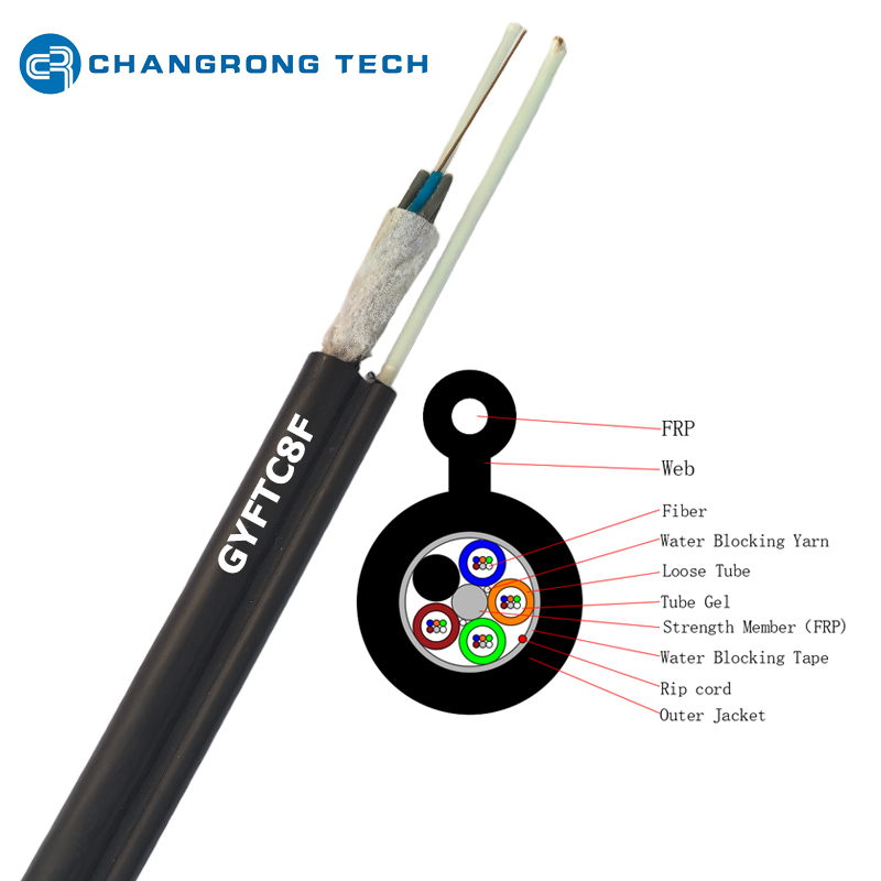 Figura 8 Cable de fibra óptica aéreo no blindado autoportante de GYFTC8F FRP Messenger