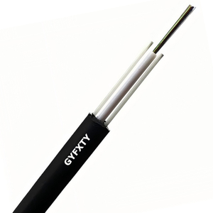 GYFXTY Cable de fribra óptica aéreo no metálico FRP*2 Unitubo no blindado 4F, 6F, 12F, SPAN80
